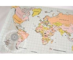 Ρολό ύφασμα λονέτα τύπωμα χάρτης παγκόσμιος πολύχρωμος  50cm