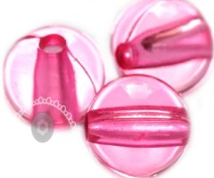 Χάντρα πλαστική στρογγυλή ροζ