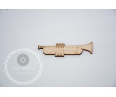 Ξύλινο στοιχείο μουσικό όργανο τρομπέτα με επιλογή διάστασης που επιθυμείτε