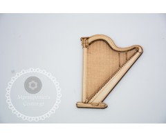 Ξύλινο στοιχείο μουσικό όργανο άρπα με επιλογή διάστασης που επιθυμείτε