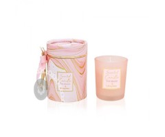 Κερί ροζ marble με άρωμα Jasmine & Hyacinth, by Soaptales