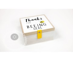 Ξύλινο κουτί μελισσούλα Thanks 15cm