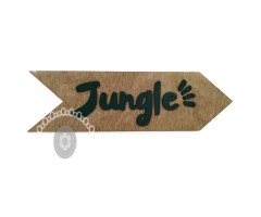 Ξύλινη πινακίδα βέλος Jungle - σε πράσσινο και καρυδιά
