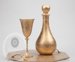 Σετ Καράφα - Ποτήρι γάμου μοντέρνο χρυσό