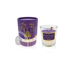 Σετ δώρου Αρωματικό χώρου, αρωματικό κερί, χριστουγεννιάτικο μωβ με άρωμα Wild Berries & Spices,