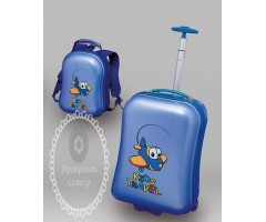 Σετ παιδική βαλίτσα με σακίδιο πλάτης μαζί σε μπλε χρώμα