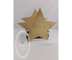 Κουτί μαρτυρικών με σχέδιο αστέρι ιδανικό για το μοίρασμα των μαρτυρικών  χρυσό-μπλέ σκούρο