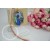Μπομπονιέρα μαγνητάκι παγώνι σε ξύλο , με χρώμα ροζ (γίνεται και σε άλλο χρώμα) με κρεμαστές κορδέλε